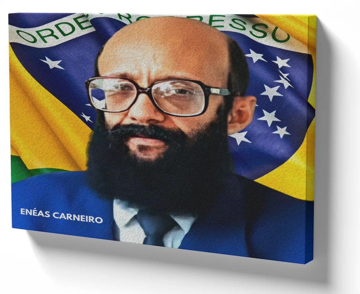 Quadro decorativo tela Enéas Carneiro Bandeira Brasil