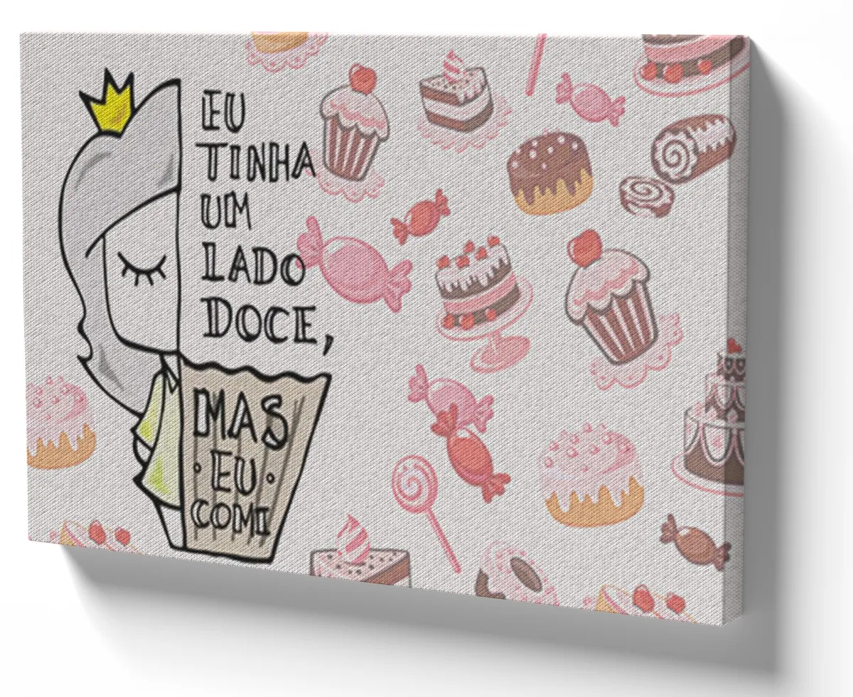 Quadro decorativo tela Lado doce comi cupcake Imagem