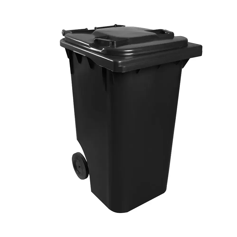 Contentor Plástico 240 Litros Preto   Imagem