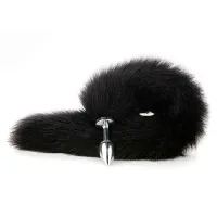 Plug Anal Metal 6 x 2,5cm Rabo Longo 40cm Preto - 5863 - Foto 3