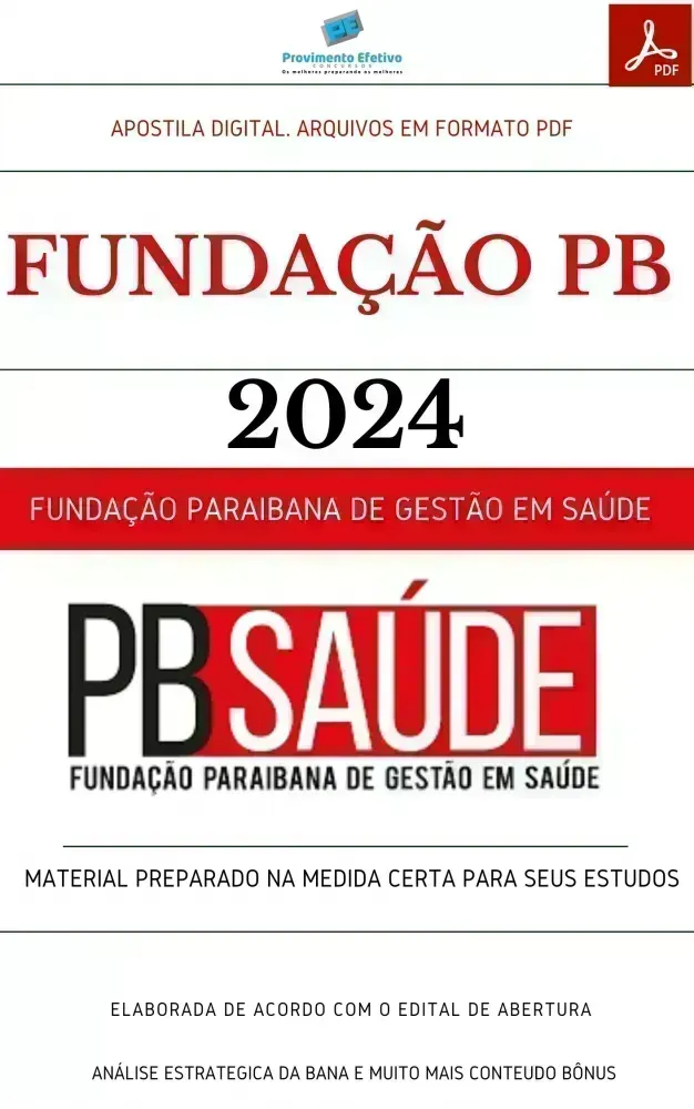 Apostila Técnico Enfermagem Fundação PB Saúde 2024 Imagem