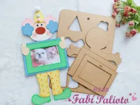 G1.743  Gabarito de Moldes  em MDF Palhaço Porta Retrato  - Coleção Alegria de Criança - Foto 2