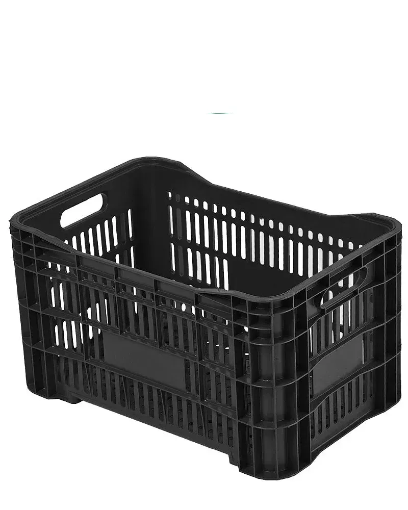 Caixa Plástica Agrícola Vazada CP31 TAS PP Preta Imagem