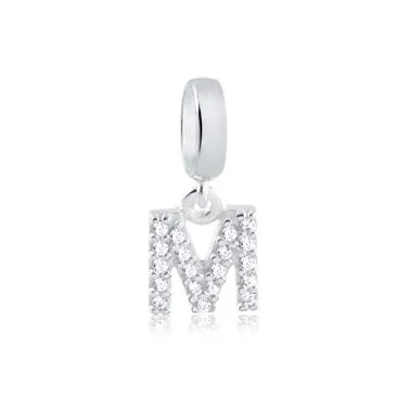 Berloque de Prata 950 - Letra M-  251722 Imagem