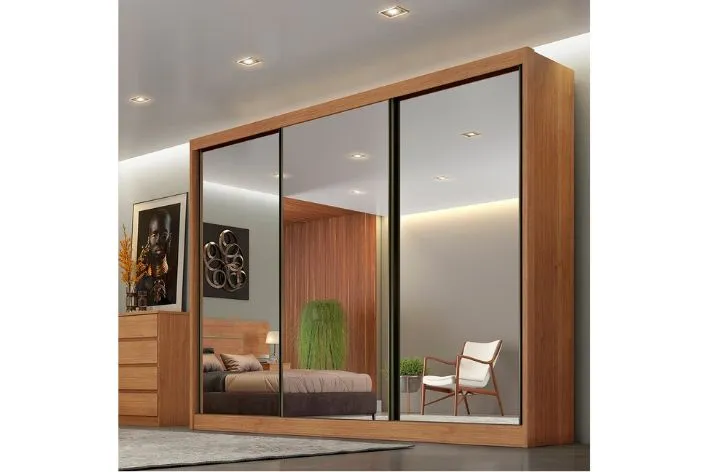 Guarda Roupa - 1010 Sollo 3 espelhos 8 gavetas RN Imagem