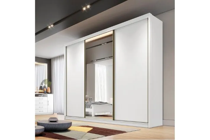 Guarda Roupa - 1020 Sollo 1 espelhos 8 gavetas RN/PR Imagem