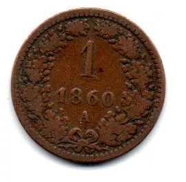 Monarquia Austro-Húngara - 1860A - 1 Kreuser