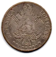 Bolívia - 1864 - 1 Boliviano - Falsa de Época - Foto 2