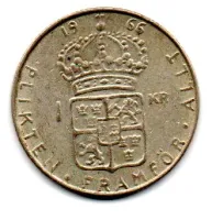 Suécia - 1966 - 1 Krona - Prata .400 - Aprox. 7g - 25mm
