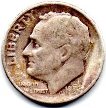 Estados Unidos - 1952 - 10 Cents - Prata .900 - Aprox. 2,5g - 17,9mm