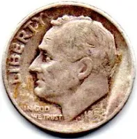 Estados Unidos - 1952 - 10 Cents - Prata .900 - Aprox. 2,5g - 17,9mm