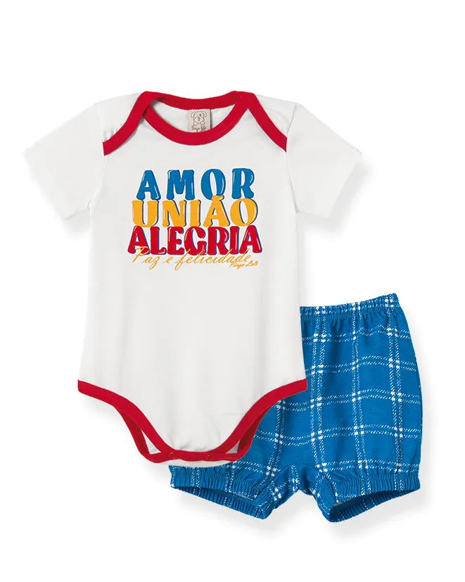 Pijama Bebê Natal Família Alegria