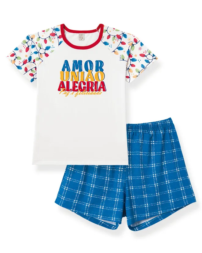 Pijama Feminino Família Natal Alegria