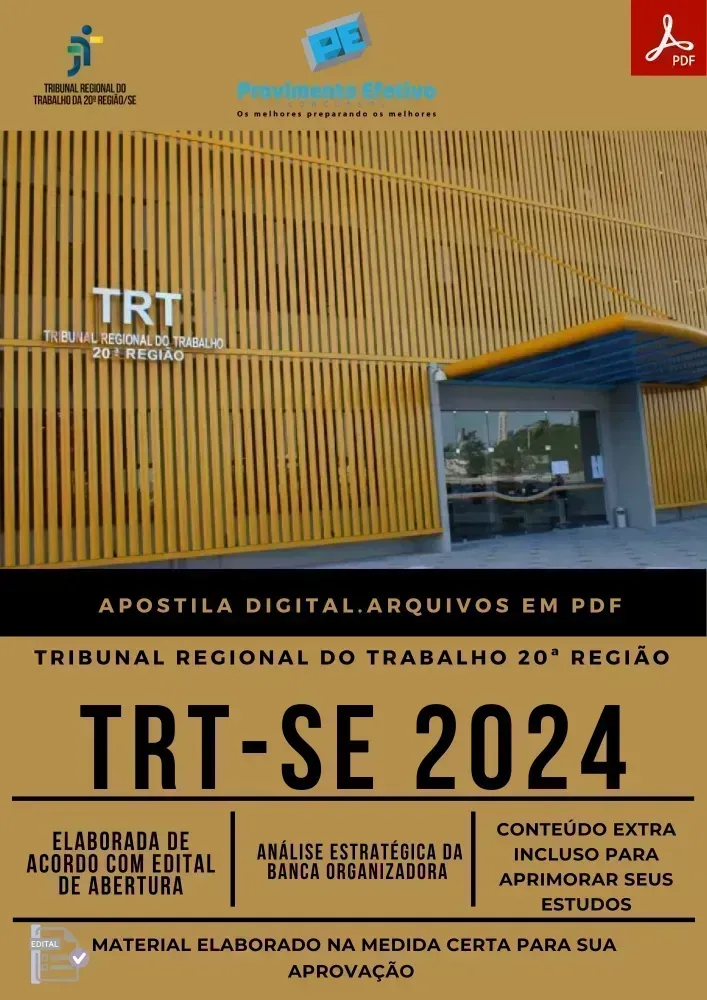 Apostila TRT SE Técnico Judiciário 2024 Área Administrativa Imagem