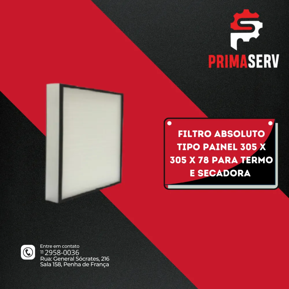 FILTRO ABSOLUTO TIPO PAINEL 305 X 305 X 78 PARA TERMO E SECADORA