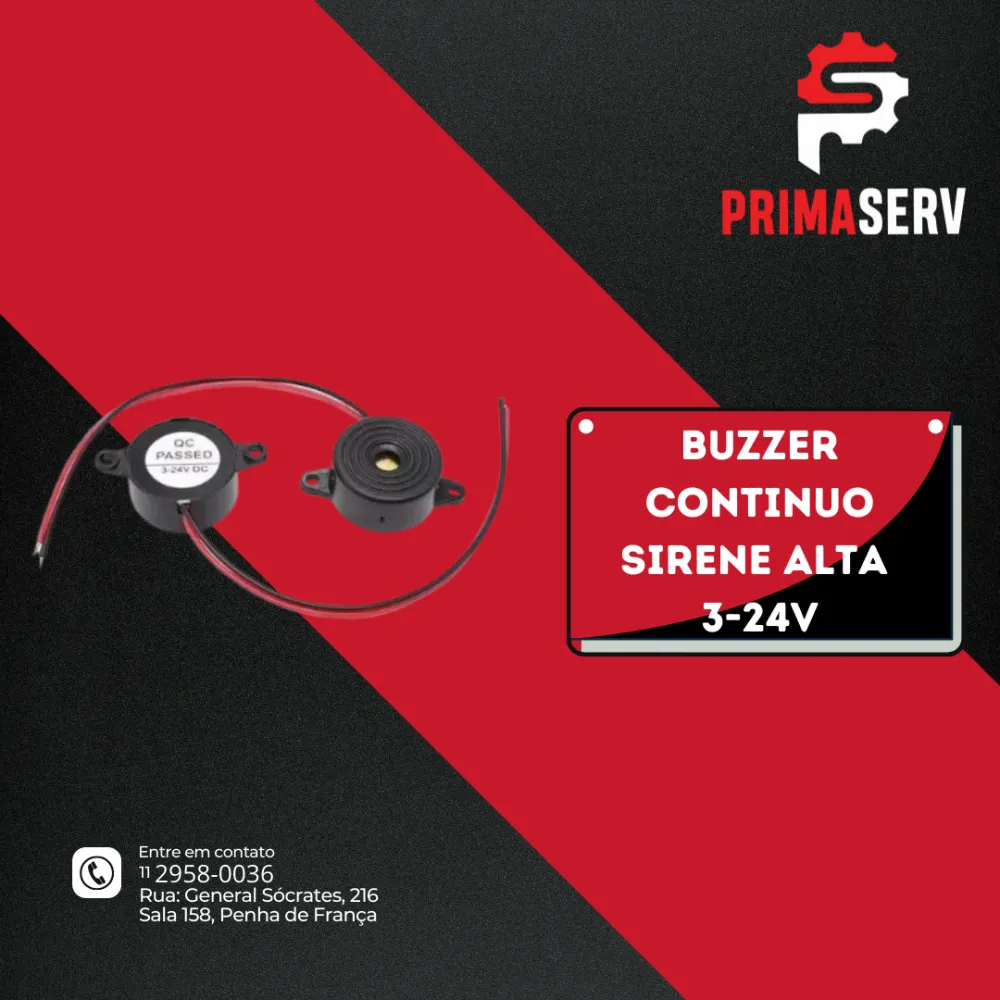 BUZZER CONTINUO SIRENE ALTA 3-24V