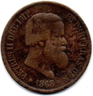 1868 - 20 Réis - Moeda Brasil Império