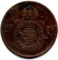 1868 - 20 Réis - Moeda Brasil Império - Foto 2