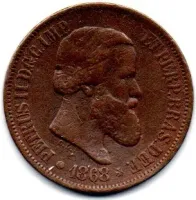 1868 - 20 Réis - Moeda Brasil Império - C/ Mossa