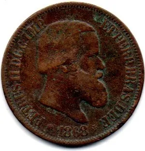1868 - 20 Réis - Moeda Brasil Império