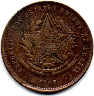 1908 - 20 Réis - Moeda Brasil