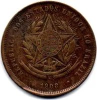 1908 - 20 Réis - Moeda Brasil