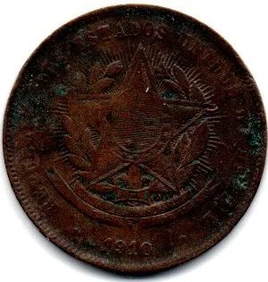 1910 - 20 Réis - Moeda Brasil