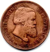 1868 - 10 Réis - Moeda Brasil Império