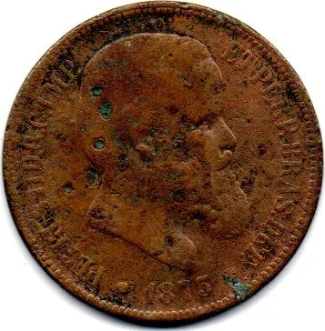 1873 - 40 Réis - Moeda Brasil Império