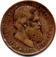 1875 - 40 Réis - Moeda Brasil Império - C/ Danos