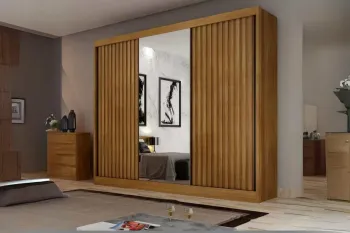 Guarda Roupa -1040 Canastra Ripado Com Espelho RN