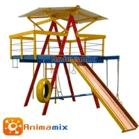 Playground de Madeira Pequeno escorregador Madeira
