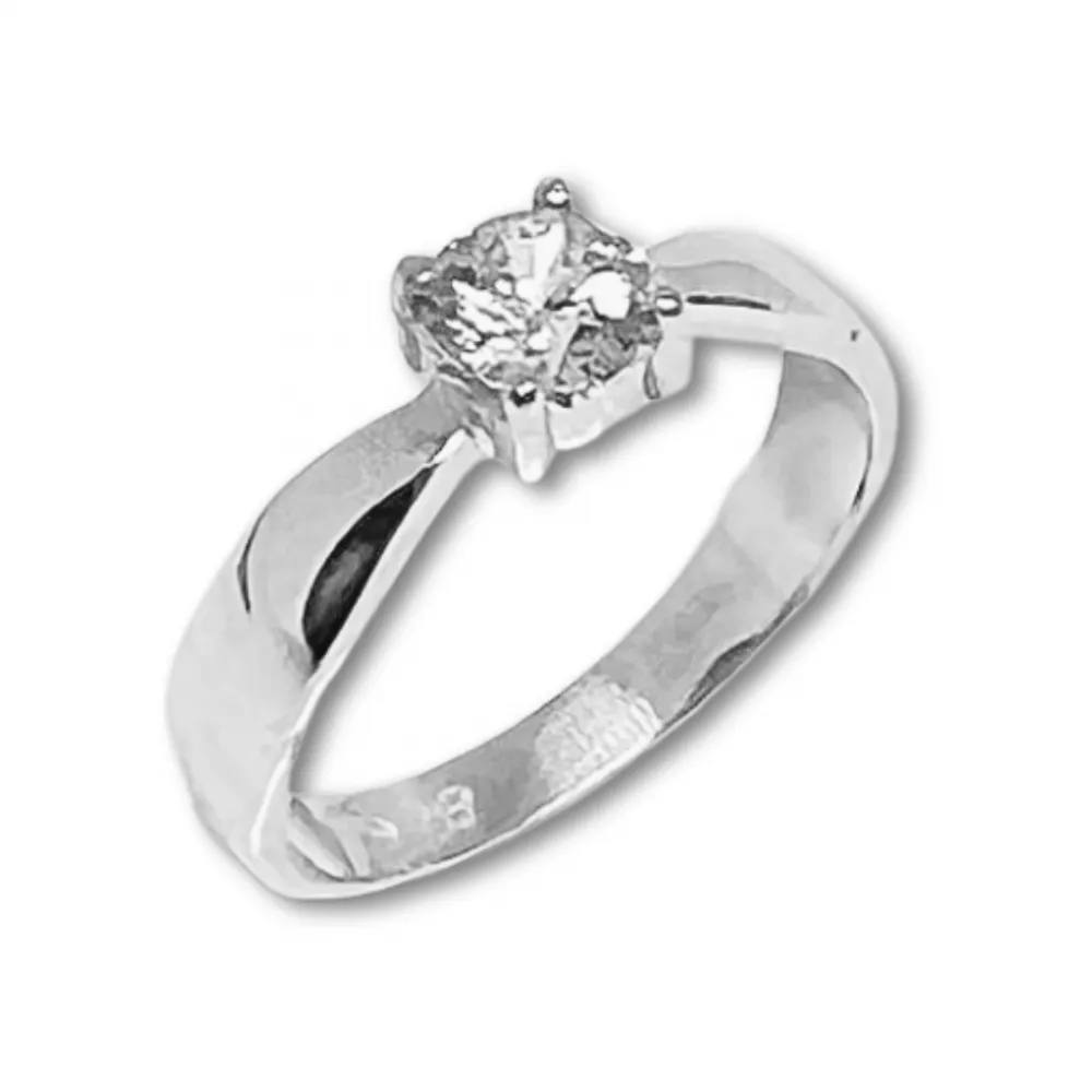 Anel solitário prata 950 - AS107