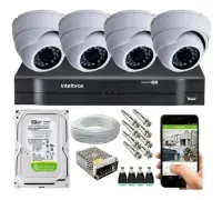 Kit completo com 4 Cameras Intelbras