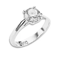 Anel solitário prata alta950 - A03