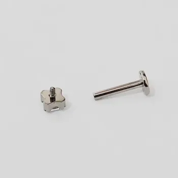 Labret em Titânio 1.2mm - SQUARE com PEDRA BRANCA 3mm  TIT14 - Foto 2