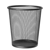 Cesto Para  Lixo Metal 8L Aramado Preto-Gruplast