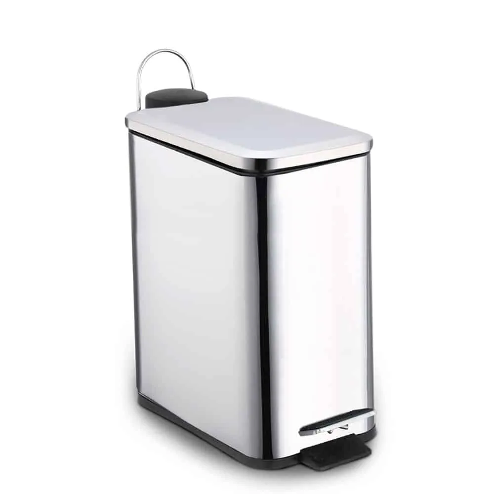 Lixeira Inox Retangular c/pedal 5l. acetinado Gruplast