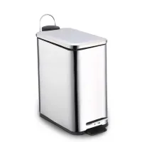 Lixeira Inox Retangular c/pedal 5l. acetinado Gruplast