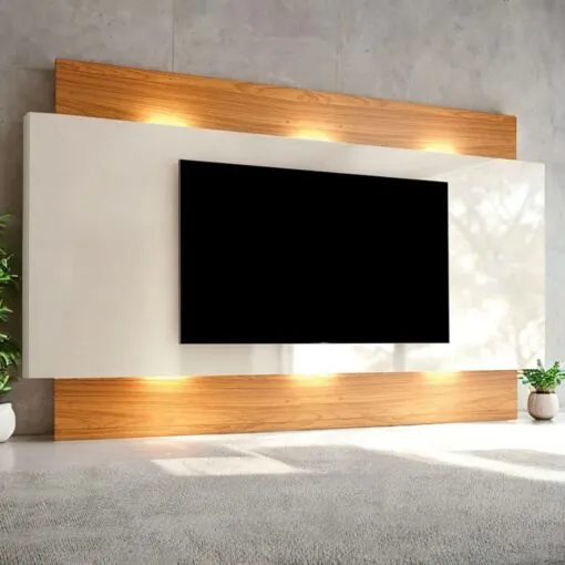 Painel até 65? Anita TB133L Off White/Freijó – DALLA COSTA Imagem