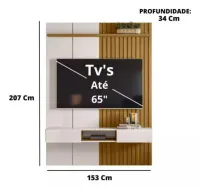 Painel até 65? Bless 1.6 Off White/Freijó – LUKALIAM - Foto 3