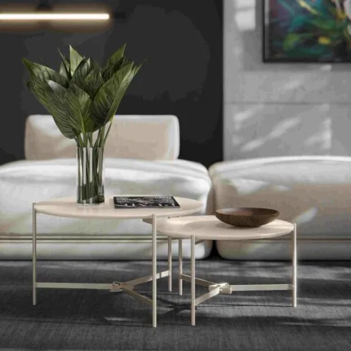 Mesa de Centro Prisma Off White – EJ MÓVEIS Imagem
