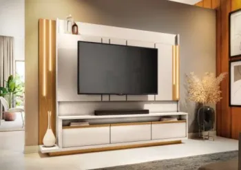 Home Theater até 75? Montane Off White/Cinamono – HB MÓVEIS