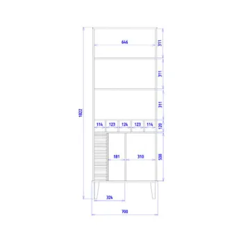 Cristaleira Jurerê Off White Matte/Freijó – COLIBRI - Foto 2
