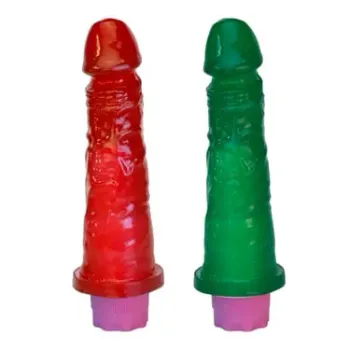 Pênis De Borracha Com Vibrador Recarregável E Aroma 17,5X3,8Cm Linha K-Softline Kgel