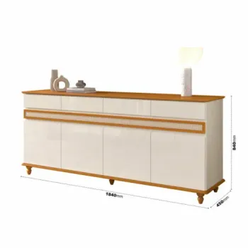 Buffet Açores Off White/Cedro – EDN MÓVEIS - Foto 2