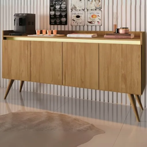 Buffet 4 Portas Gold Mel/Pérola – MÓVEIS PRIMUS