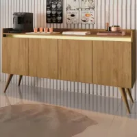 Buffet 4 Portas Gold Mel/Pérola – MÓVEIS PRIMUS