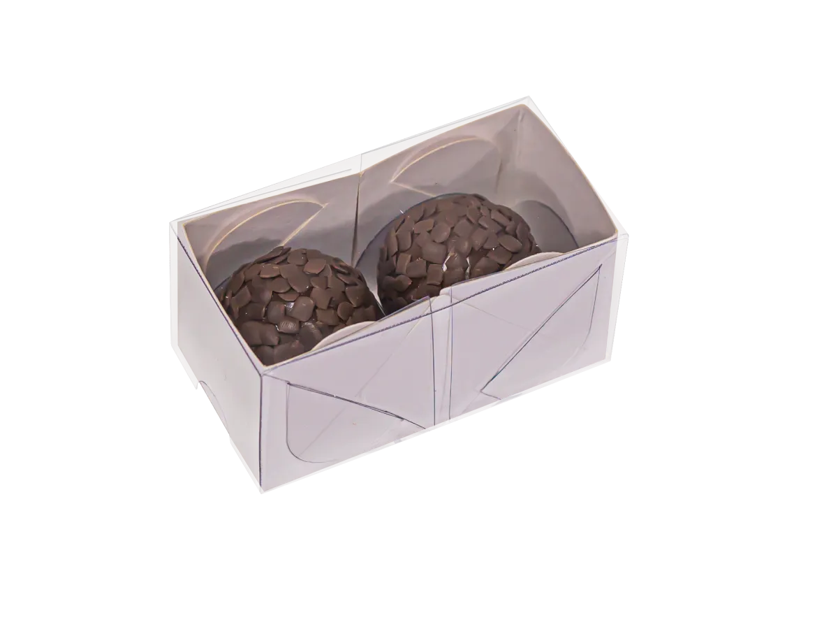 Caixa basic (2 doces) Branco - Pct c/ 10 unidades - 8 cm x 4 cm x 4 cm Imagem