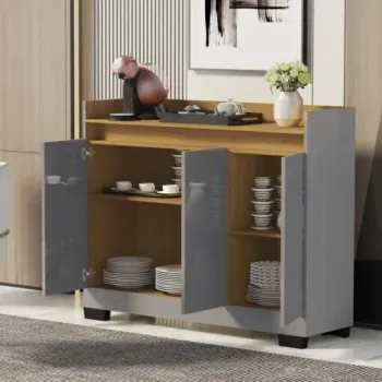 Buffet 3 Portas Real Cinza/Mel – MÓVEIS PRIMUS - Foto 2